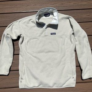 Patagonia Light Beige Fleece Button up, Women’s XL